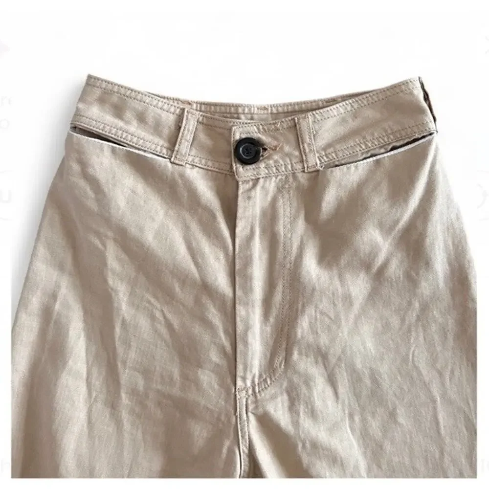 Creatures Of Comfort Madison Wide Leg High Waisted Pants Womens Cream Size 4 USA - Picture 3 of 8